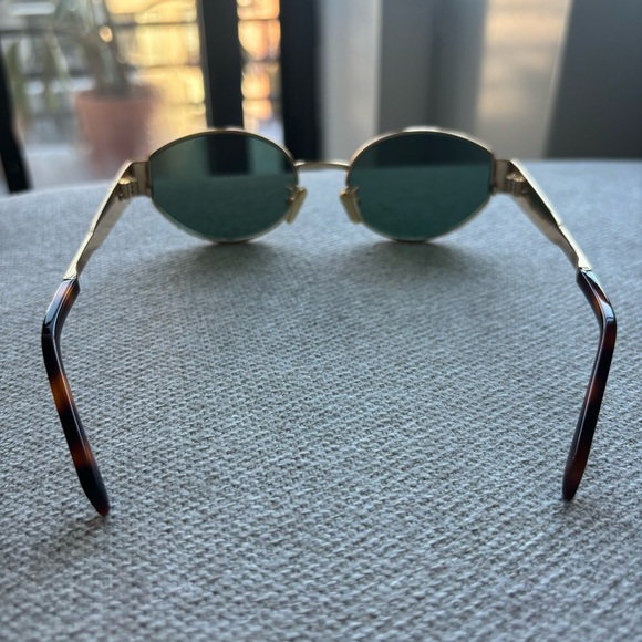 Celine Triomphe Oval-frame metal Sunglasses - Picture 2 of 6
